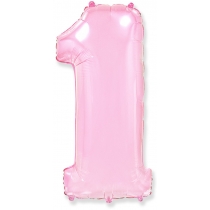Шар "Цифра 1" розовая 102 см