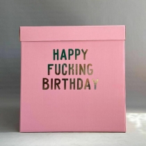 Коробка розовая "HAPPY FUCKING BIRTHDAY"