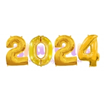 Набор шаров с гелием цифры 2024 на новый год любой цвет грузики включены