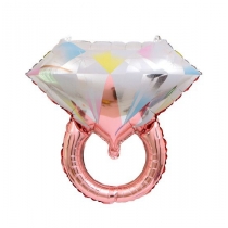 Шар фигура "Розовое золотое кольцо с бриллиантом" 90 см