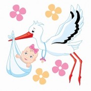 Наклейки на авто "Аист" Девочка 20х30 см