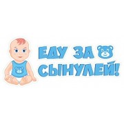 Наклейки на авто "Еду за сынулей" 44х11 см