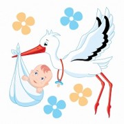 Наклейки на авто "Аист" Мальчик 20х30 см