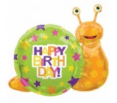 Шар "Happy Birthday улитка" 90см