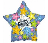 Шар "Happy Birthday звезда"