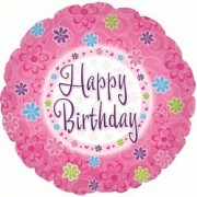 Шар "Happy Birthday розовый"
