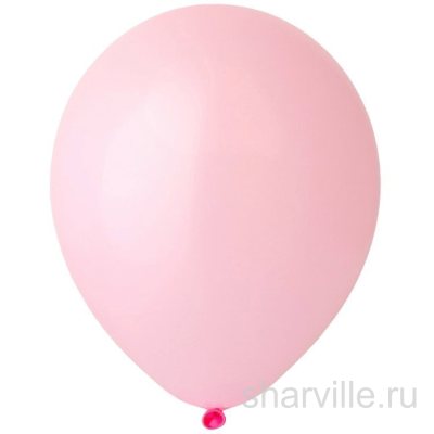 Шар нежно-розовый 30 см без рисунка, латексный, с гелием