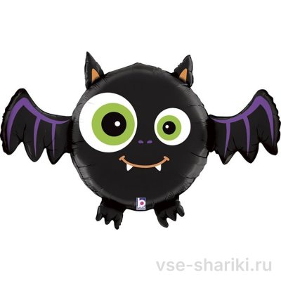 Фигура летучей мыши-вампира из фольги, чёрная, 71 см