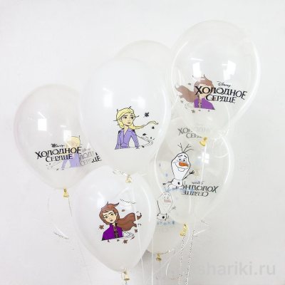 Шар прозрачный с Эльзой, Анной и Олафом, 30 см