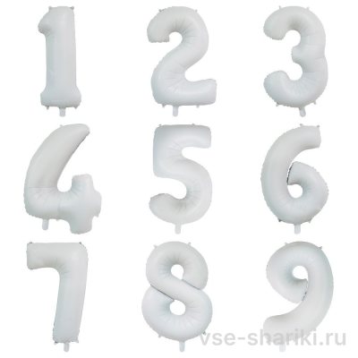 Цифра из белой фольги на гелии, высота 100 см