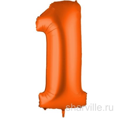 Оранжевая единица из фольги, цифра 1 с гелием для солнечного праздника