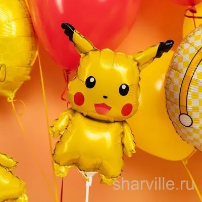 Фольгированный Пикачу, жёлтая мини-фигура покемона высотой 43 см