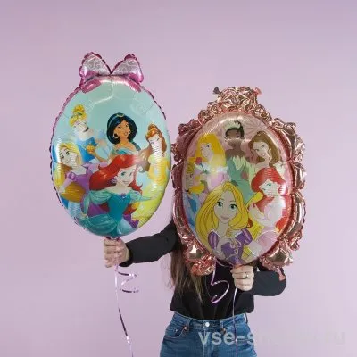 Шар-фигура с принцессами Диснея: Ариэль, Белль и Жасмин