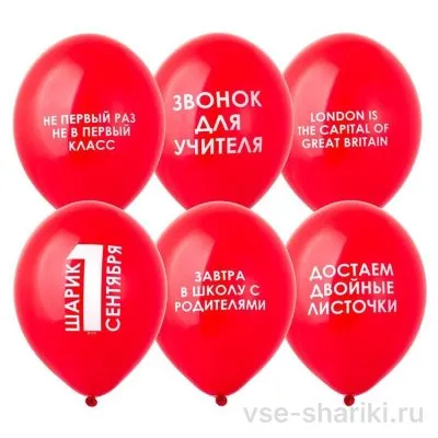 Шар с гелием и шуточной школьной надписью, 35 см