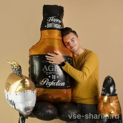 Фигура-бутылка виски с надписью Aged to Perfection, 127 см