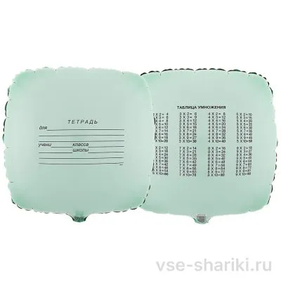 Шар-квадрат в виде тетради ко Дню знаний, 45 см