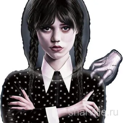 Фольгированная фигура «Уэнсдей» для тематической вечеринки, 84 × 58 см