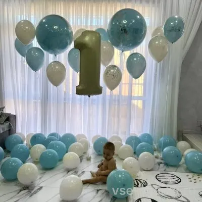 Набор для фотосессии на годик в бело-голубой гамме
