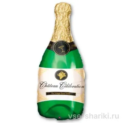 Фигура бутылки шампанского с гелием, 90 см