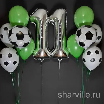Набор для футбольного болельщика: две цифры по 90 см и десять шаров с мячами
