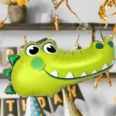 Фольгированная голова добродушного крокодила Гены, друга Чебурашки, 79 см