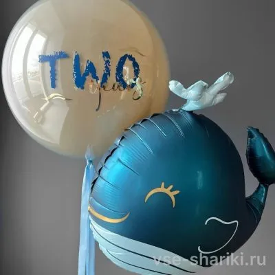 Набор с китёнком из фольги и именным шаром дабл стафф