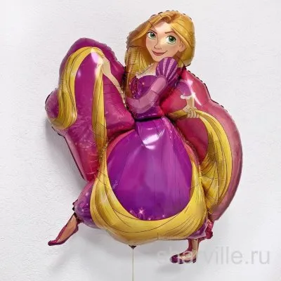 Фольгированная фигура Рапунцель 66 на 78 см в розово-фиолетовой гамме