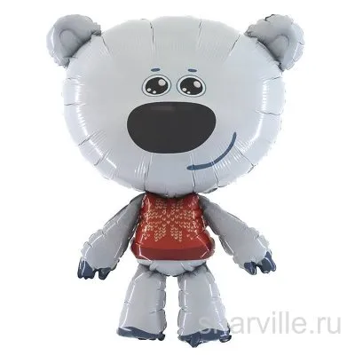 Мишка Тучка из «Ми-ми-мишек»: серая фольгированная фигура, 90 см