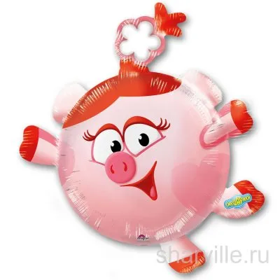 Фигура Нюши из мультфильма «Смешарики»: розовая хрюшка 78 на 91 см