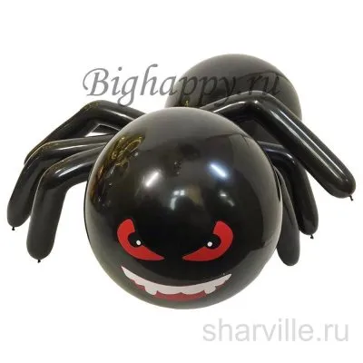 Фигура чёрного паука из шаров с красными глазами для Хэллоуина, 90 см