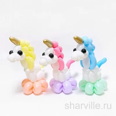 Сказочный единорог из белых шаров для моделирования, подарок девочке