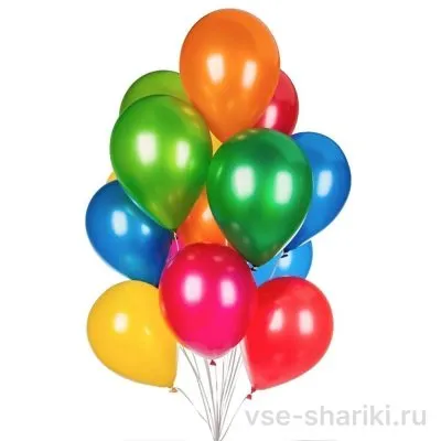 Шар металлик 30 см с гелием, цвет на выбор