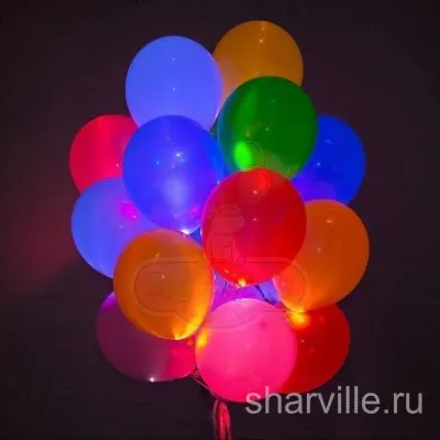 Шар 30 см для свидания со светодиодом, цвета в ассорти