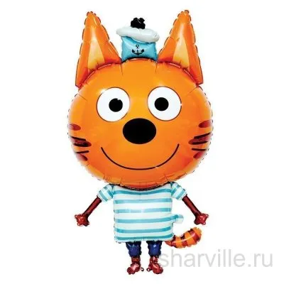 Коржик в морской форме: бескозырка с якорем, фольгированная фигура, 86 см