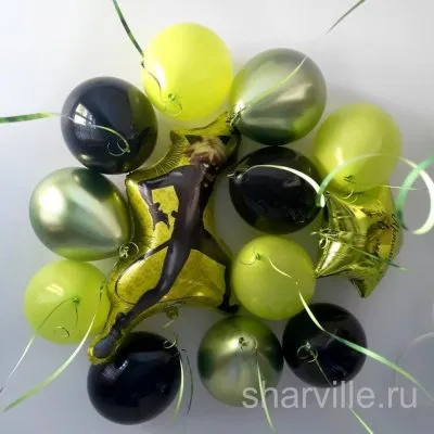 Набор с фигурой Супер-Кота 89 см, звездой и 11 латексными шарами под потолок