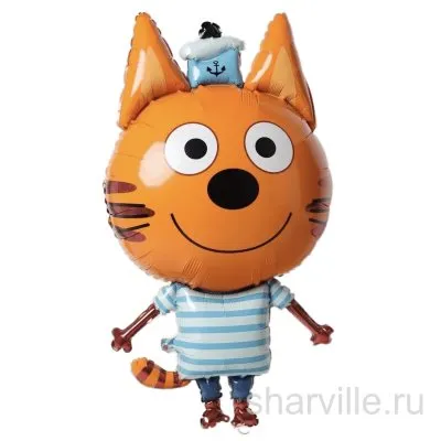 Коржик из «Трёх котов»: фольгированный шар-фигура с гелием, 86 см