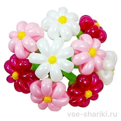 Букет из 9 ромашек с бантиками для любимой